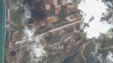 Супутникові знімки, зроблені над аеродромом Бельбек 16 травня, після ударів ракетами ATACMS, також показують сліди пожежі в районі стоянки літаків Су-27, Су-30 і Міг-31 (фото – Maxar Technologies), фото ілюстративне