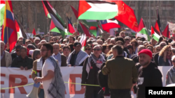 Španija, Irska i Belgija su među najvećim kritičarima u Evropi u pogledu načina na koji je Izrael vodi vojnu operaciju u Pojasu Gaze. Na fotografiji: protest podrške Palestincima u Madridu, 17. februar 2024. 