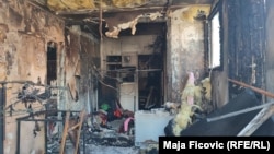 Lokali i djegur në Zveçan që ishte në pronësi të nënkryetares të komunës, Natasha Tomaniq. 