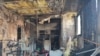Izgoreli lokal u Zvečanu koji je bio u vlasništvu zamenice predsednice opštine Nataše Tomanić, 8. marta 2024.