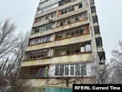 Жилой дом в Запорожье после российского удара