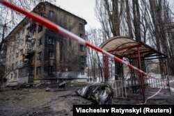 Фрагмент ракеты в Киеве
