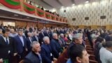 Delegates attend a "Congress of the Transdniestrian People's Deputies" in the breakaway Moldovan region on February 28. 