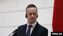Hungarian Foreign Minister Peter Szijjarto in Sarajevo on March 22