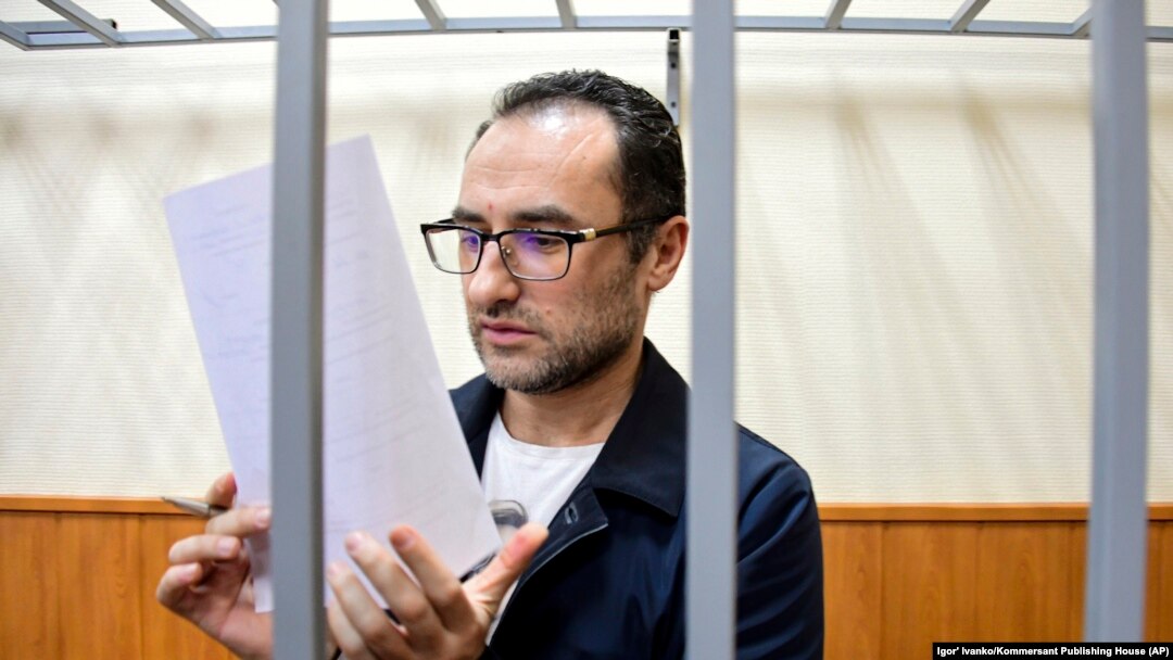 Russian-born U.S. citizen Eugene Spector in a courtroom in Moscow (file photo)