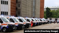 Imagine de la evenimentul de repartizare a celor 41 de ambulanțe noi, 29 august