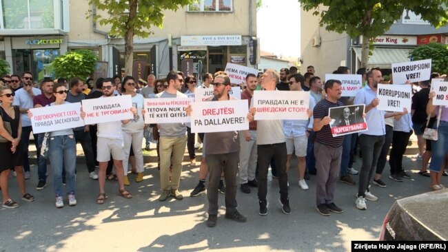 Pamje nga protesta e së mërkurës në Tetovë.