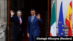 Premijeri Irske i Španije, Sajmon Haris i Pedro Sančes, Dablin, 12. april 2024.