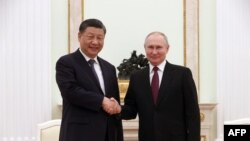 Рускиот претседател Владимир Путин се состана со кинескиот претседател Си Џинпинг во Кремљ во Москва на 20 март 2023 година.