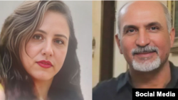 از راست: سروش ایقانی و مینا کرمی