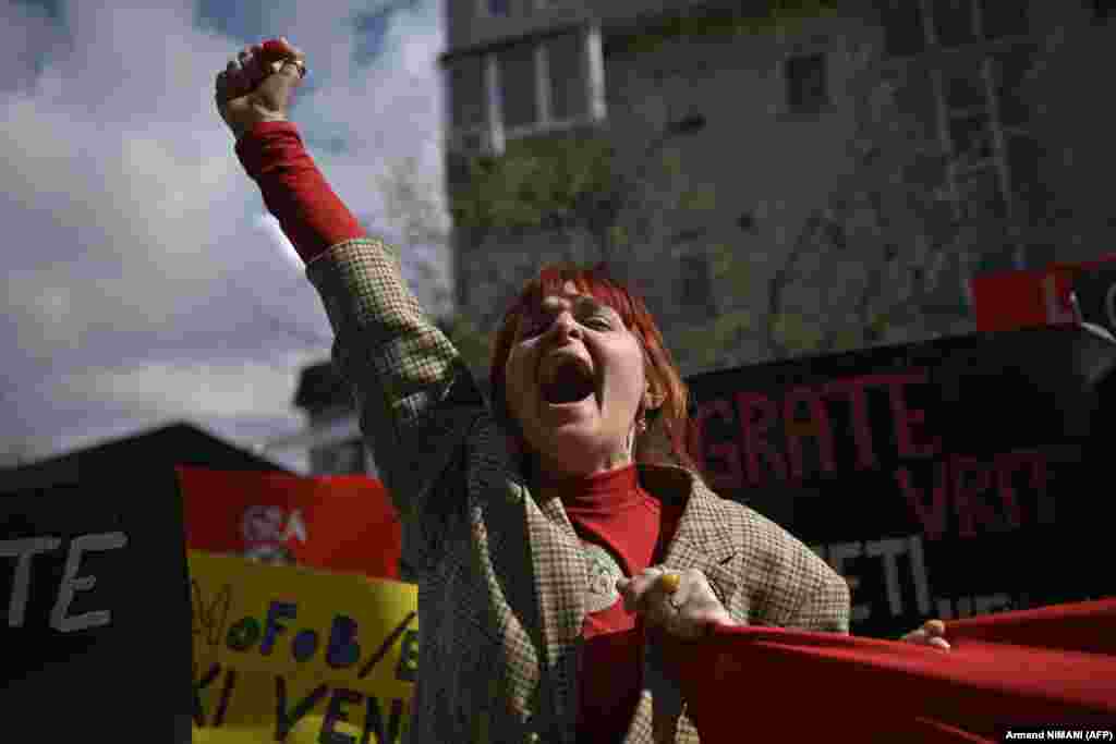 At a rally in Pristina, Kosovo, there were calls for gender equality and an end to violence against women. &nbsp;