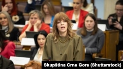Stijepčević tokom zasijedanja Ženskog parlamenta u Podgorici 6. marta 2024.