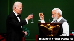 Президент США Джо Байден и премьер-министр Индии Нарендра Моди в Белом доме во время визита индийского лидера в Вашингтон, 22 июня 2023