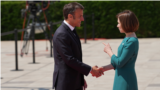 Președintele francez Emanuel Macron și Maia Sandu, președinta R. Moldova.&nbsp;