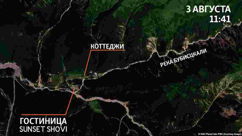 Эта спутниковая фотография сделана 3 августа в 11:41 по тбилисскому времени &ndash; за 3.5 часа до трагедии.