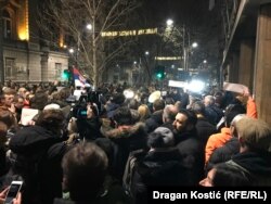 Protest ispred zgrade Republičke izborne komisije u Beogradu, 20. decembar 2023.