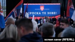 Митинг во Бања Лука против нацрт-резолуцијата на ОН за Сребреница. 