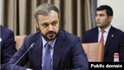 Armenia - Newly appointed Economy Minister Gevorg Papoyan attends a meeting in Yerevan, March 7, 2024.