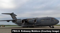 Aeronava de tip C-17, care a aterizat pe aeroportul din Chișinău pe 18 mai. 