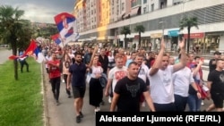 Sa protesta podrške Srbima na Kosovu, Podgorica, 31.maj