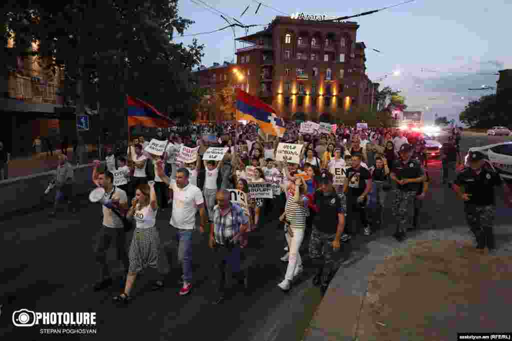 A protest in central Yerevan on July 21 calling for an end to the blockade of Nagorno-Karabakh. Several mass protests have been held in Armenia over recent days as the conditions inside Nagorno-Karabakh have dramatically worsened. Marut Vanian, a journalist inside Stepenakert, told RFE/RL on July 23 that the situation is &ldquo;just getting worse day by day.&rdquo;