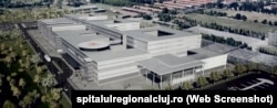 Viitorul spital regional din Cluj va fi situat pe un teren de 14 hectare din localitatea Florești - pe terenul care a aparținut unei unități militare - la 1 kilometru de ieșirea din reședința de județ. Despre investiție se vorbește, politic, din 2004. Imagine rezultată în urma unor simulări.