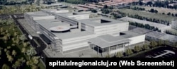 Toate cele trei spitale regionale de urgență vor fi dotate cu heliport, urmând să poată prelua cele mai complexe cazuri. În imagine, randare cu viitorul spital regional din Cluj.