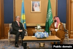 Kazakistan Devlet Başkanı Kassym-Jomart Tokayev ve Suudi Arabistan Veliaht Prensi Muhammed bin Salman.  20 Temmuz 2023.