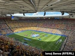Allianz Arena de la Munchen, 17 iunie 2024, înaintea meciului dintre România și Ucraina (3-0).