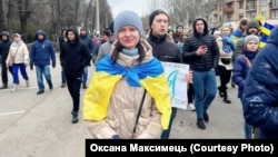 Протести в окупованому Мелітополі, березень 2022 року, Оксана Максимець