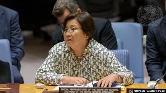 د افغانستان لپاره د ملګرو ملتونو د مرستندویه پلاوي یا یوناما مشره روزا اوتنبایووا د امنیت شورا غونډې ته د وینا پر مهال