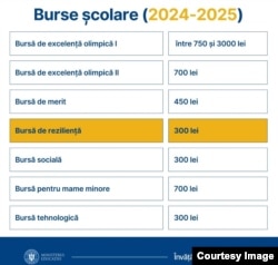 Cuantumul burselor pentru elevi din anul școlar următor.