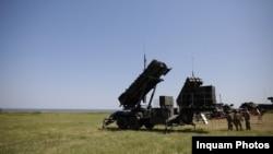 Rachete ale sistemului Patriot execută trageri cu muniție reală în poligonul de la Capu Midia, județul Constanța, la exercițiile Defender Europe 21 și Dacia 21 LIVEX, 9 iunie 2021.