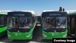 Новые автобусы в Бишкеке. 13 августа 2023 года. 