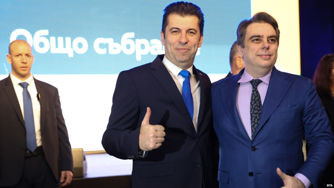 Съпредседателите на "Продължаваме промяната" Кирил Петков и Асен Василев, 30 март 2024 г.