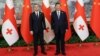 Georgian Prime Minister Irakli Gharibashvili (left) meets with Chinese President Xi Jinping in Beijing on July 28.