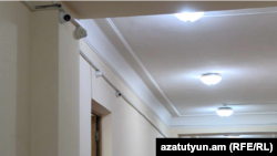 Armenia - Security cameras are seen in the parliament building in Yerevan, January 24, 2024.