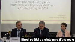 Vicepremierul pentru Reintegrare Oleg Serebrian la prezentarea raportului Drepturile omului în regiunea transnistreană a Republicii Moldova. Retrospectiva anului 2023.