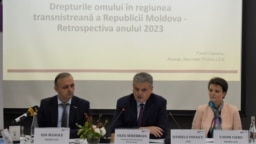 Vicepremierul pentru Reintegrare Oleg Serebrian la prezentarea raportului Drepturile omului în regiunea transnistreană a Republicii Moldova. Retrospectiva anului 2023.