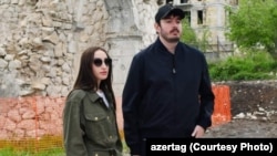 Гейдар Алиев-младший вместе с супругой в Шуше (Шуши)