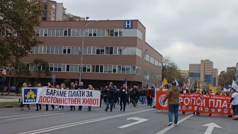 Shkupi përfshihet nga protestat e sindikatave për rritjen e pagave