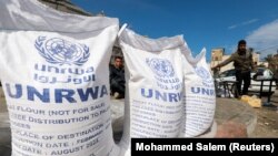 د UNRWA ادارې د مرستو یوه برخه 
