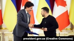 Премьер-министр Канады и президент Украины, Киев, 24 февраля 2024 года