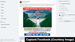 Un exemplu de reclamă înșelătoare care a fost promovată, contracost, de compania Meta (Facebook).