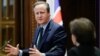 Foreign Secretary David Cameron speaks to reporters in Pristina on January 4. 