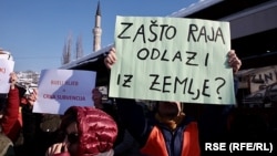 Protest zbog subvencija za kupovinu stana u Kantonu Sarajevo, Sarajevo, 21. januara 2024.