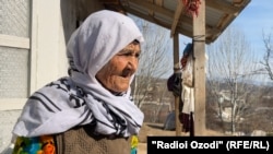 In the video, Shahboz Sharifbek accuses local officials of forcibly taking his brother from their home to enlist him in the army and beating his grandmother (pictured) in the process.