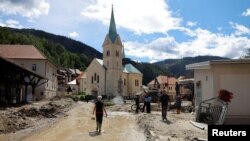 Črna na Koroškem nakon poplava, sjeverna Slovenija, 7. avgust