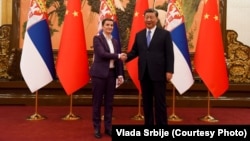 Premijerka Srbije Ana Brnabić i predsednik Kine Si Điping u Pekingu, 6. novembra 2023. 