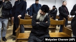 Metropolitan Pavlo appears in court in Kyiv on April 1.